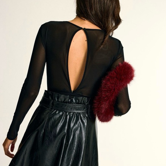 Commense Lace Long Sleeve Bodysuit - Navy - Picture 6 of 8